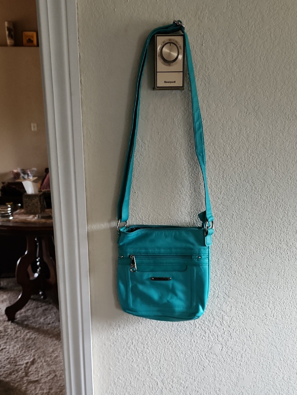 Teal Crossbody Leather, by Stone Mountain Shoulder Bag - Women's Everyday Purse.